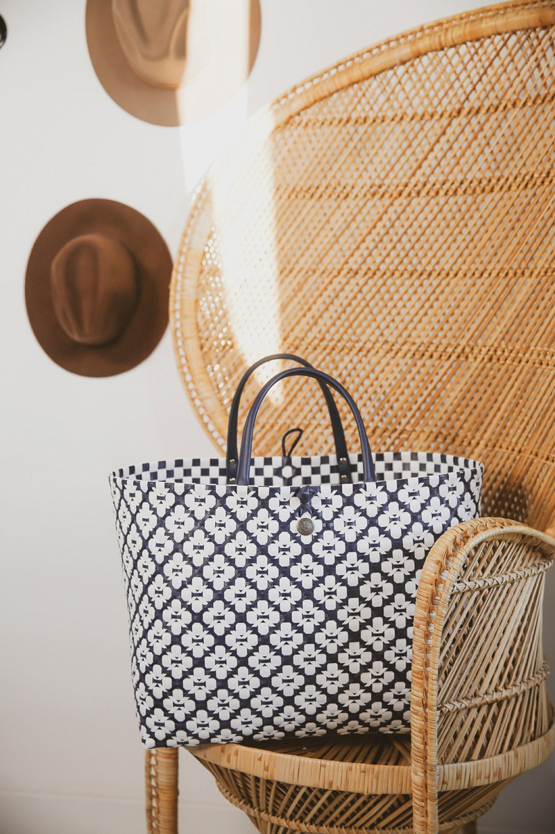 Handed By Motif Bag - Shopper Einkaufskorb Grösse / Siz L - Farbe Navy