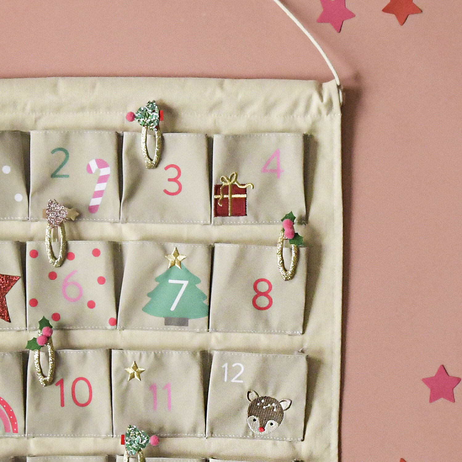 Rockahula Wiederverwendbarer Adventskalender mit Weihnachtsmotiven