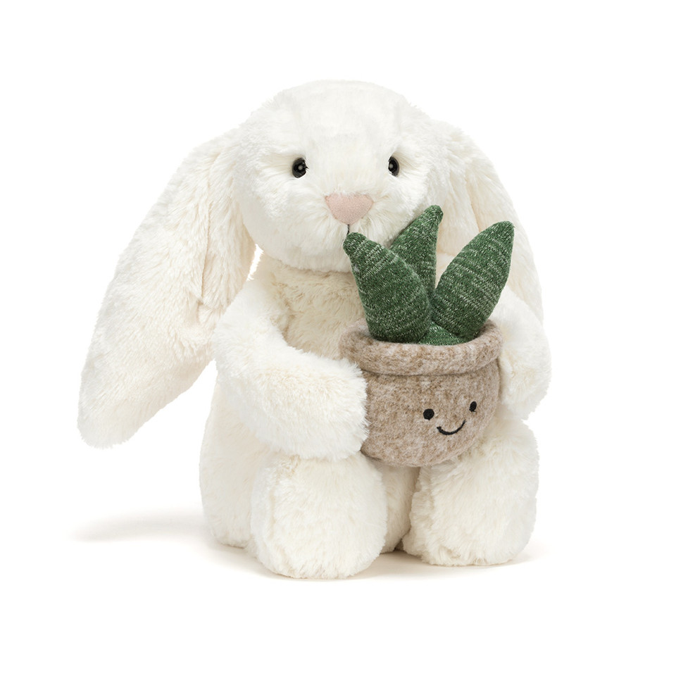 Jellycat Cream Bunny mit Pflanze