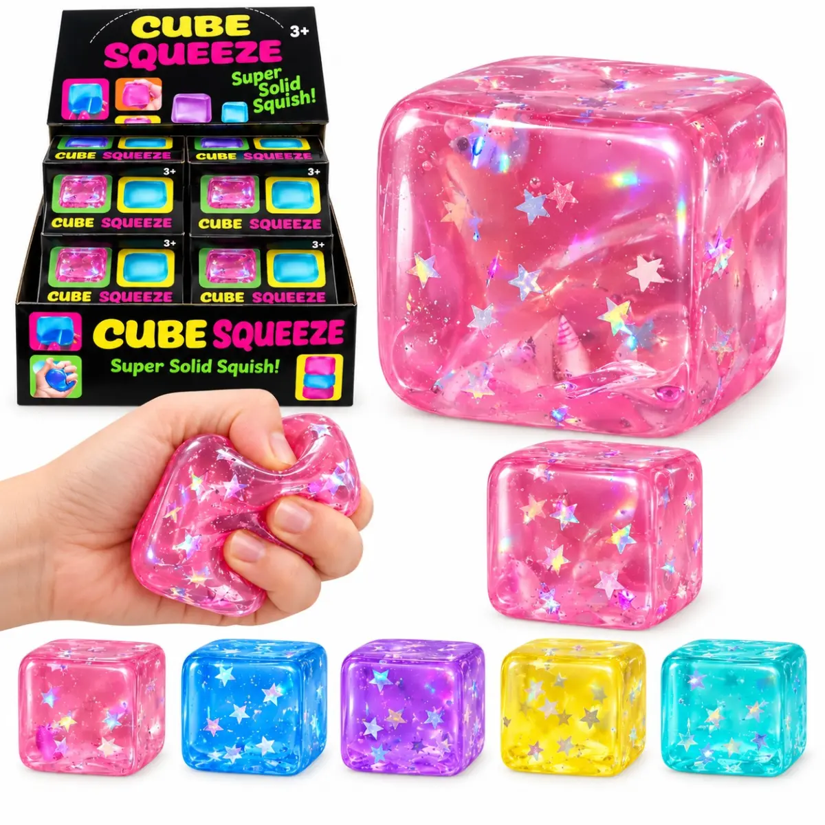 HHC Squishy Cube Schneeflocken & Sterne