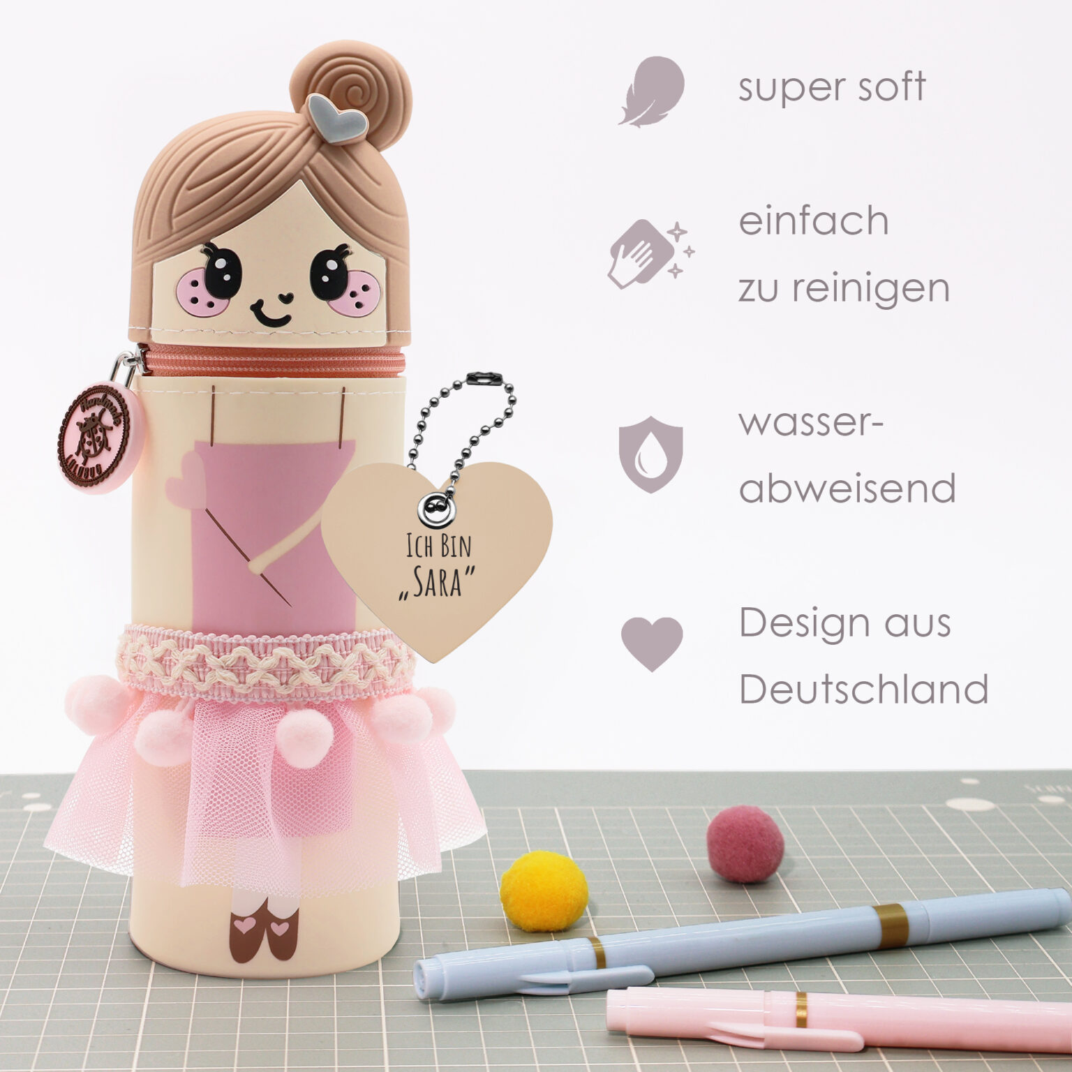 Lulubug Handmade -Loveria by Bell Trade Lustiges Tiermäppchen aus Silikon Fee Sara