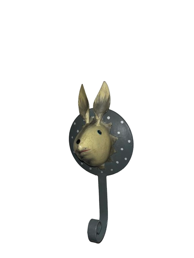 Pape Kunstgewerbe Wandhaken Hase (Grau Konfetti) 
