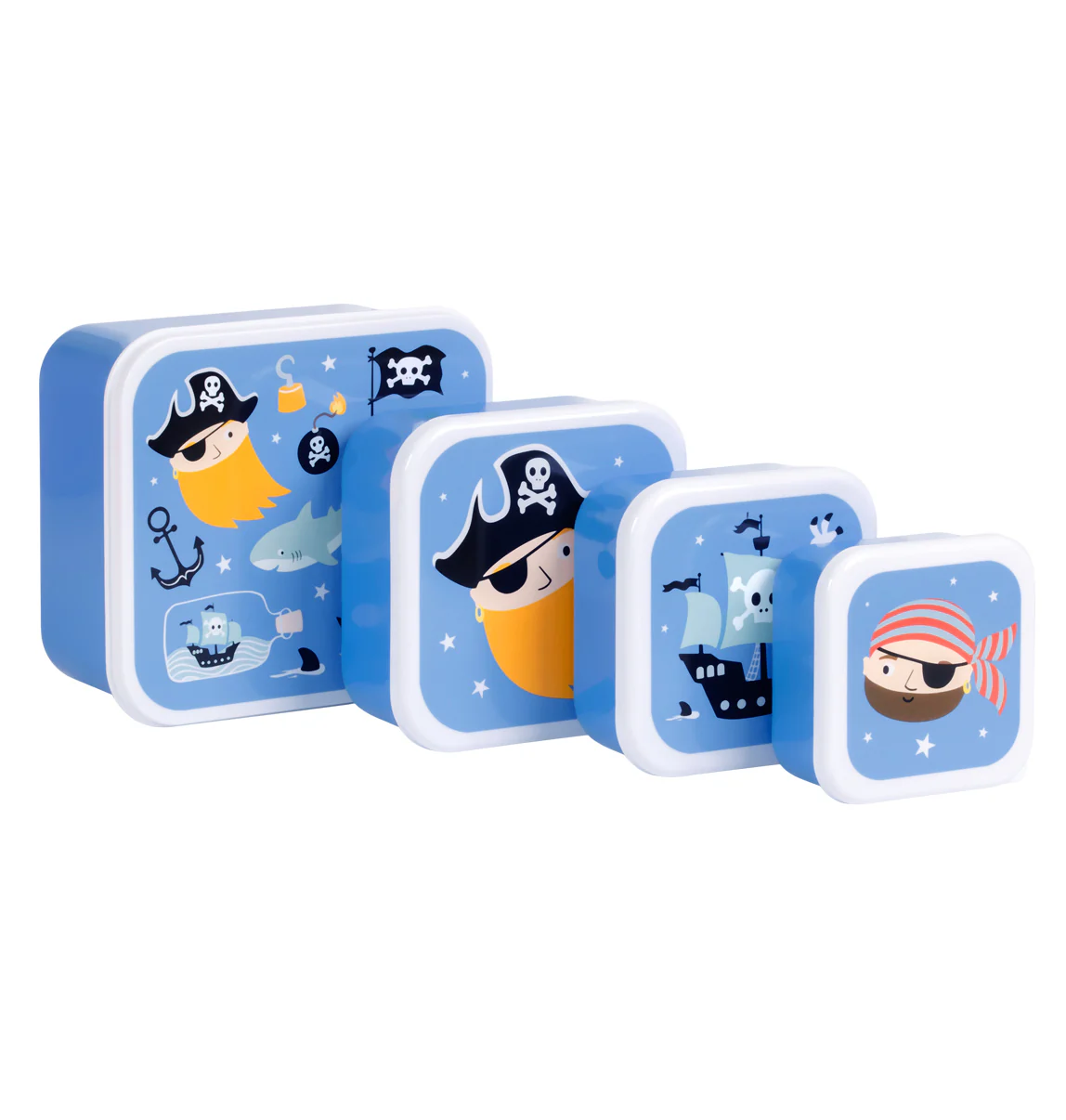 A Little Lovely Company  Brot- und Snackdosen 4er Set Piraten      A Little Lovely Company  Brot- und Snackdosen 4er Set Piraten