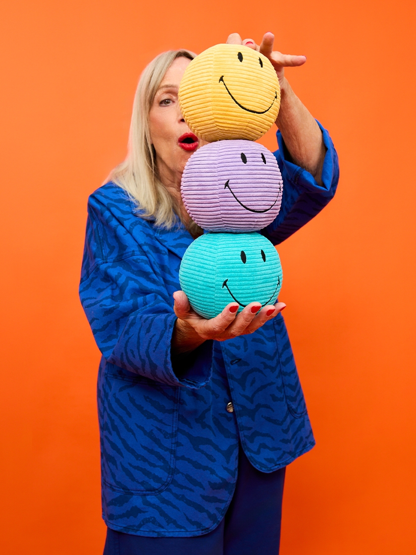 Bon Ton Toys Smiley Ball Stofftier in Lila - 13 cm 