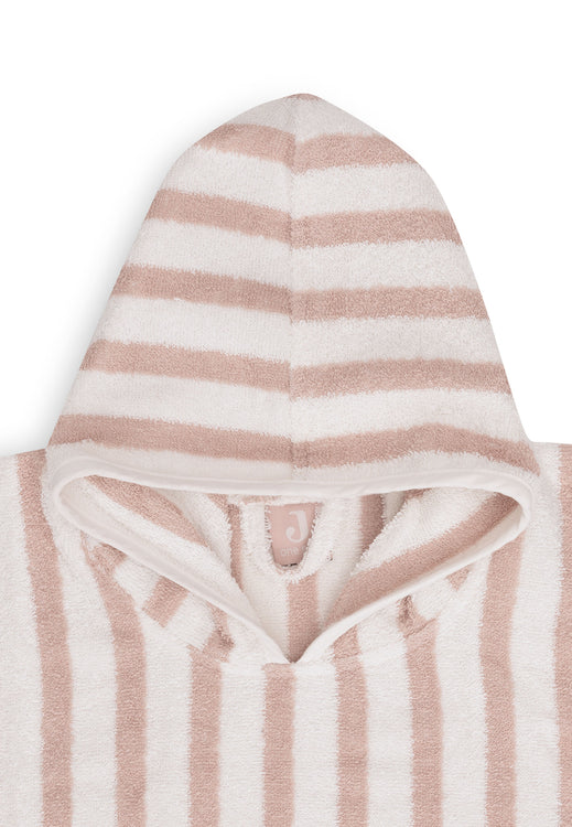 Jollein Badeponcho Stripe Frottee - Wild Rose - GOTS