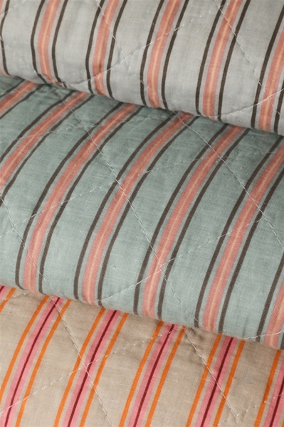 Au Maison Tagesdecke Ethnic Linien hellblau rosa gestreift aus Baumwolle 140x180 cm 