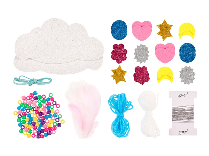 Souza for kids  Bastelset DIY Traumfänger Design Wolke mit Perlen und Federn