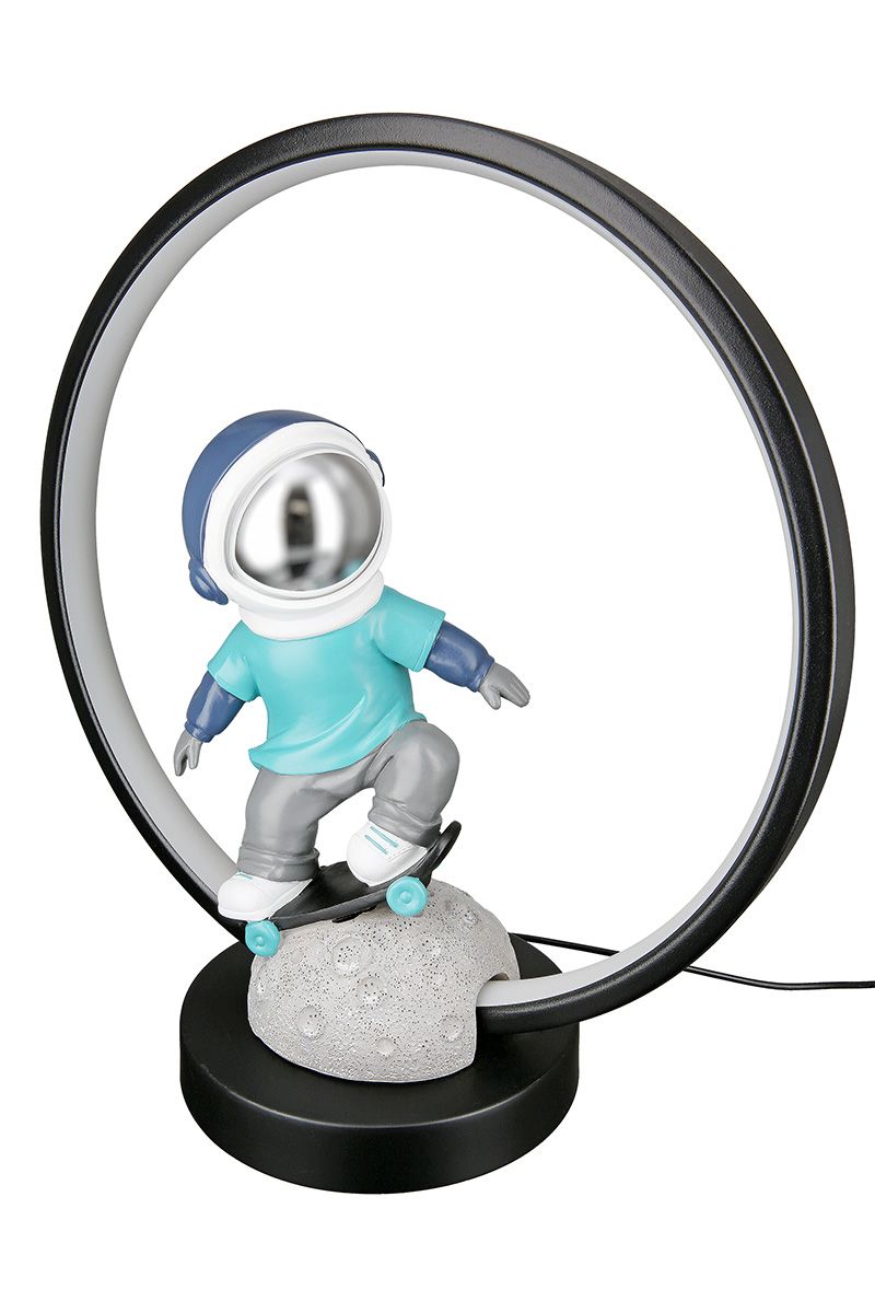 Gilde Handwerk LED Leuchte/Figur Astronaut "Apollo" silberfarben  