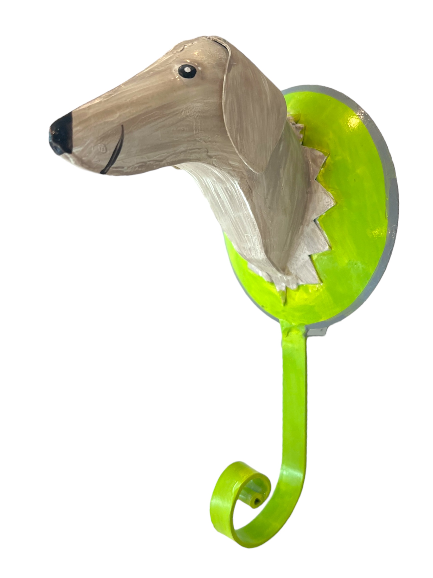 Pape Kunstgewerbe Wandhaken - Hund Platte Grün