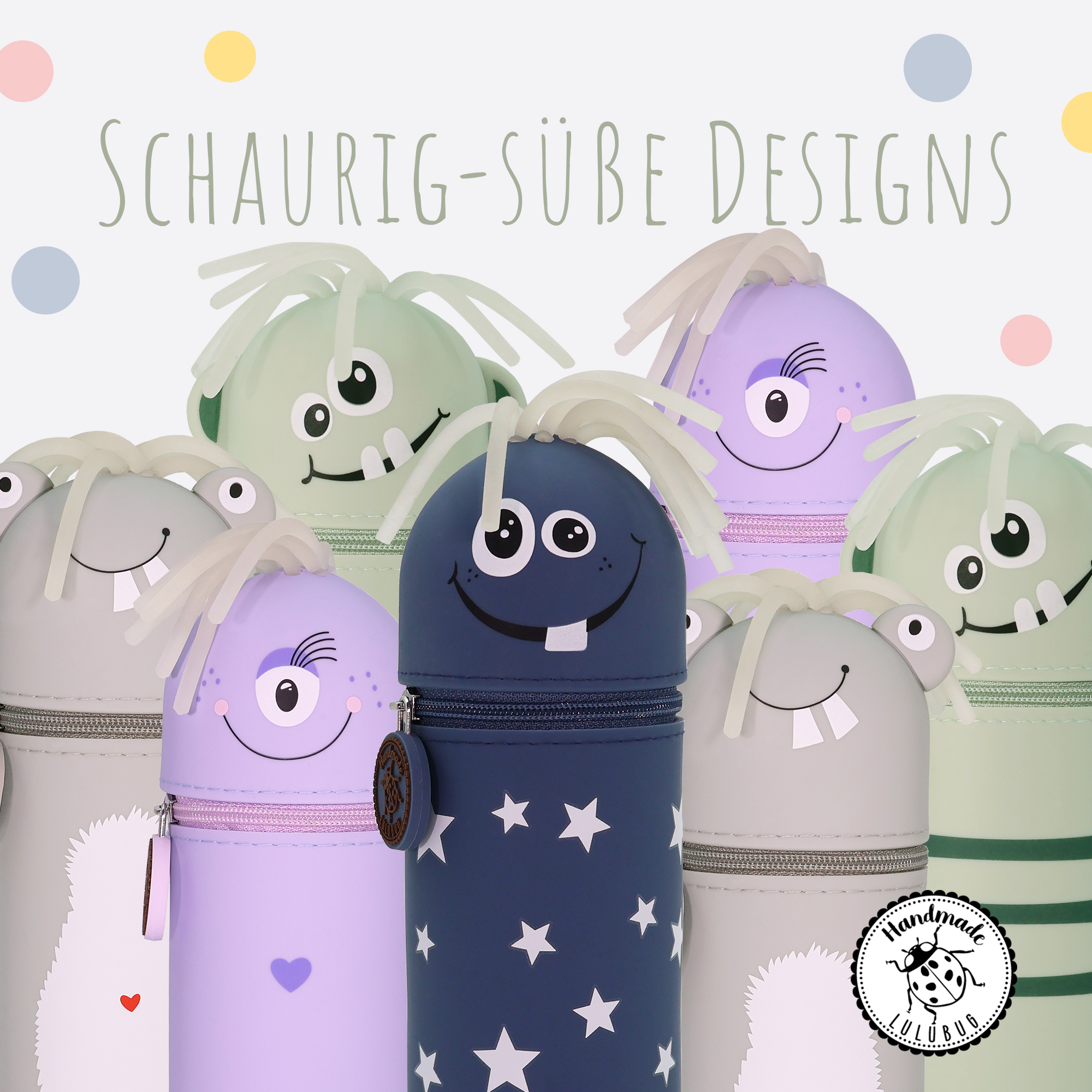 Lulubug Handmade - Loveria by Bell Trade Lustiges Tiermäppchen aus Silikon lustige Monster