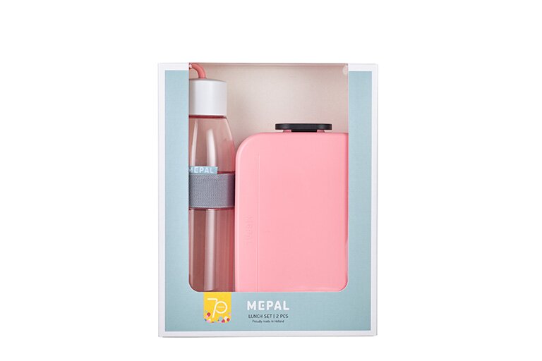 MEPAL Lunchset Unterwegs (Lunchbox + Trinkflasche) - Nordic pink