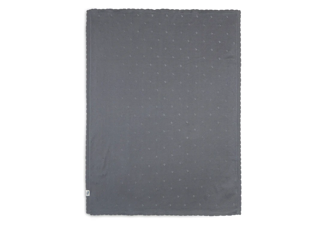 Jollein Kuscheldecke - Decke Wiege 75x100cm Pointelle Storm Grey GOTS