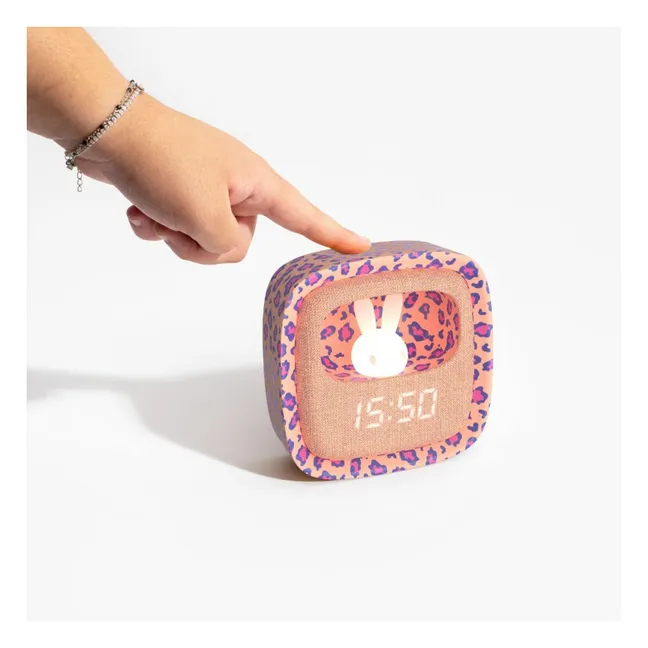 MOB BILLY CLOCK AND LIGHT - LEOPARD ROSE