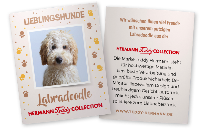 Teddy Hermann Labradoodle Hund sitzend 28cm
