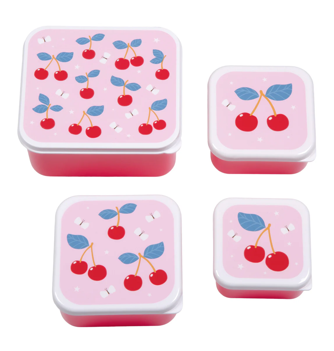 A Little Lovely Company  Brot- und Snackdosen 4er Set Kirschen A Little Lovely Company  Brot- und Snackdosen 4er Set Kirschen