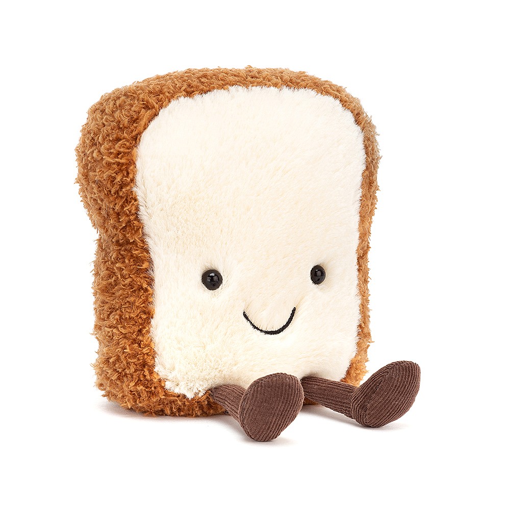 Jellycat Amuseable Toast – Lustiges Plüschtier in Toastbrot-Form 16x19 cm – Weiches Stofftier Frühstücksfreund für Kinder und Erwachsene