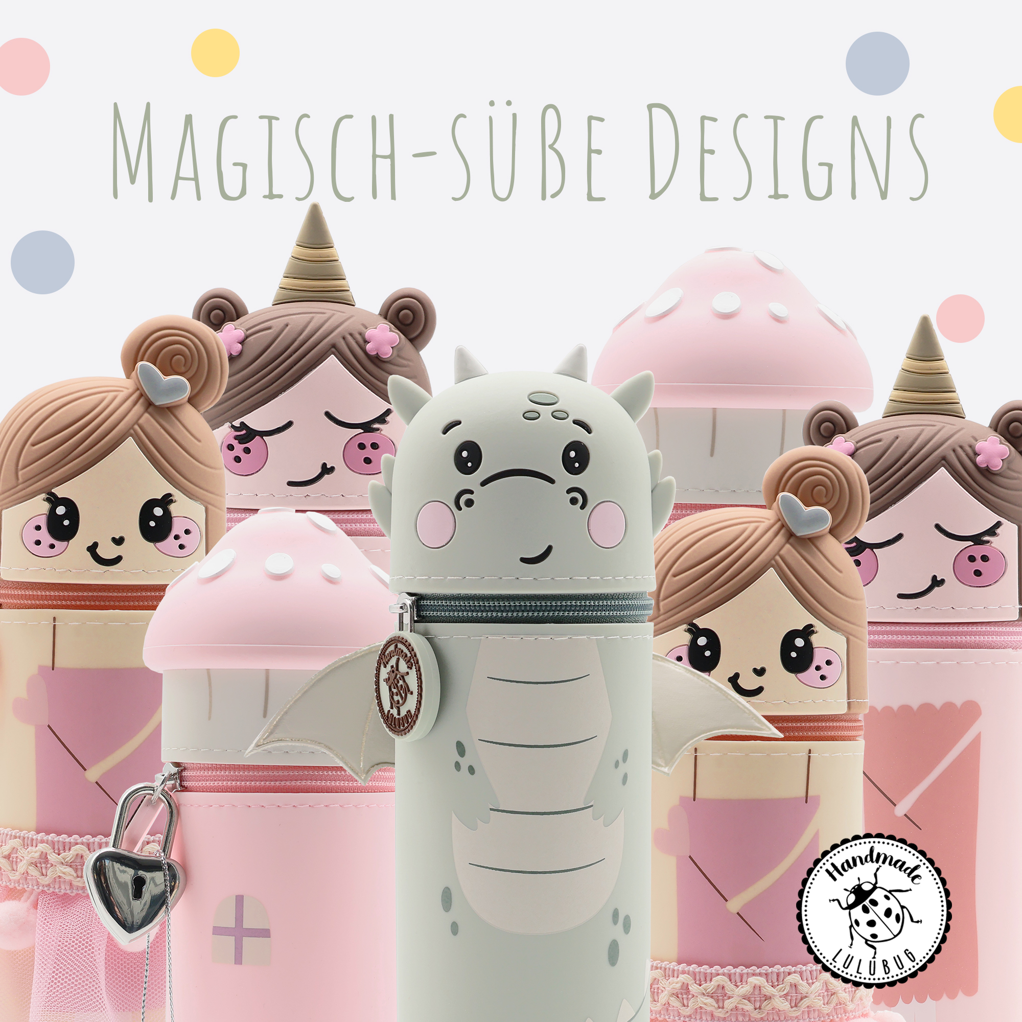 Lulubug Handmade -Loveria by Bell Trade Lustiges Tiermäppchen aus Silikon Fee Anni