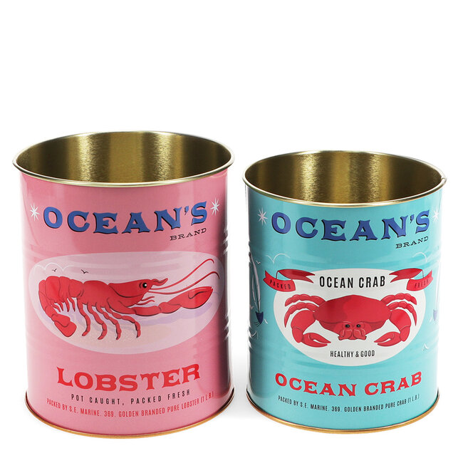 Rex London Retro Dosen 2 Stück Ocean Hummer und Krebs