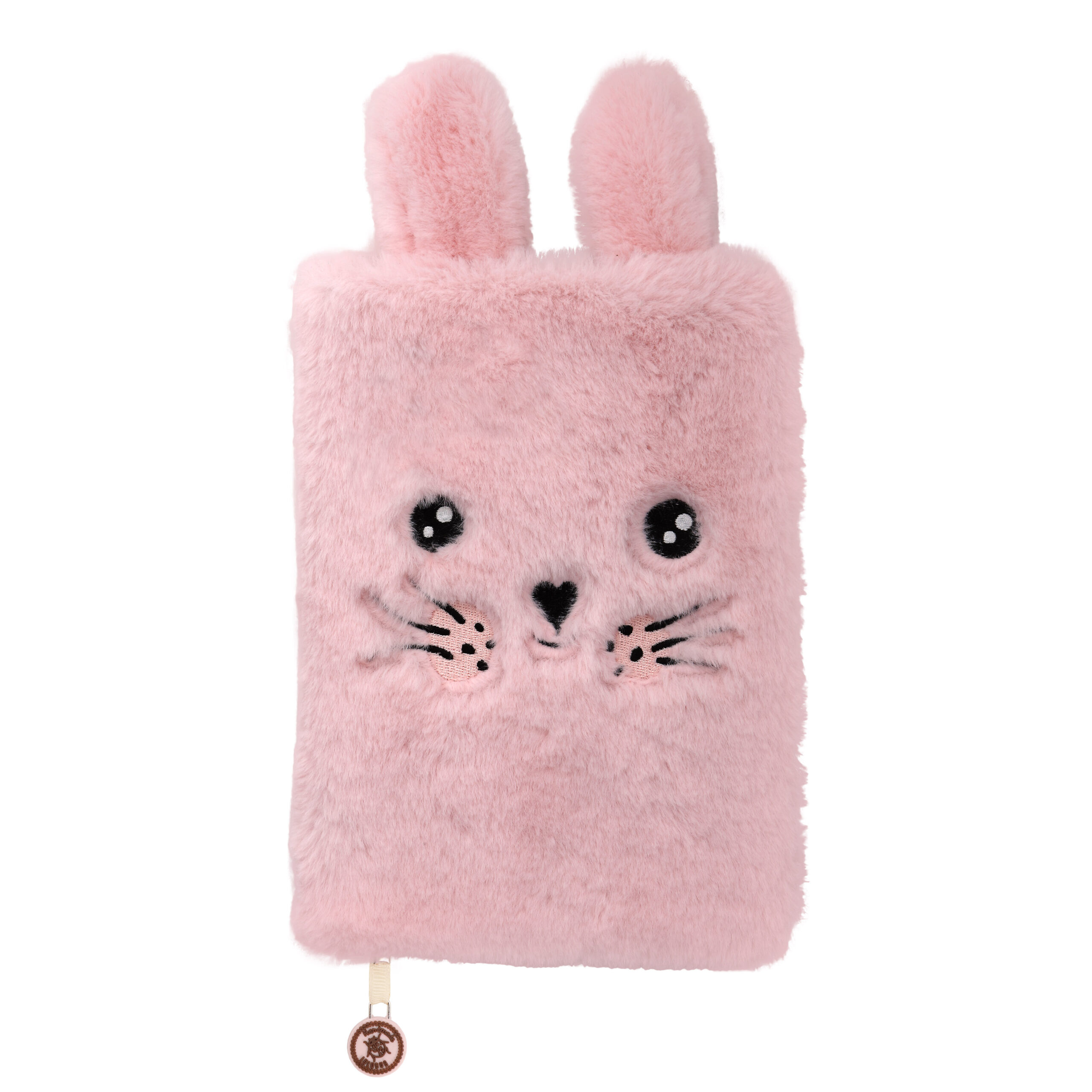 Lulubug Handmade Plüsch Notizbuch „Hase Hoppy“, rosé