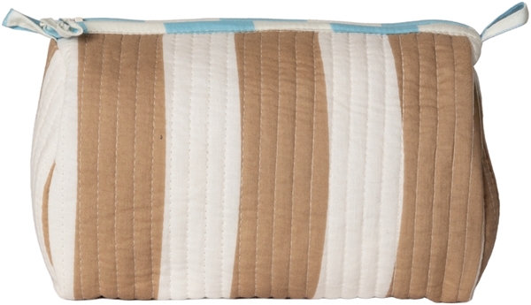 Au Maison Kosmetiktasche gesteppt mit Creme Sand Streifen