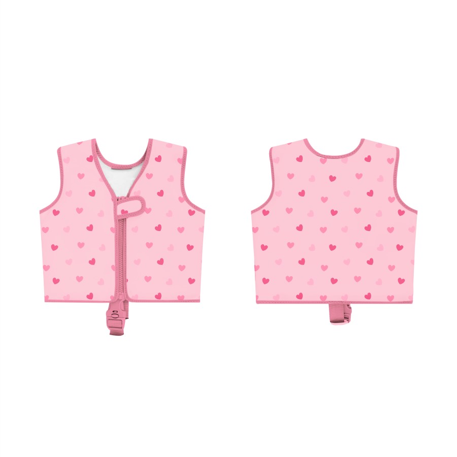 Slipstop Schwimmweste Claire - rosa mit Herzen