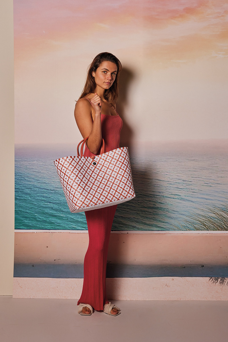 Handed By Motif Bag - Shopper Einkaufskorb Grösse / Siz L - Farbe Rust - Orange