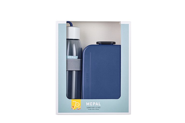 MEPAL Lunchset Unterwegs (Lunchbox + Trinkflasche) - Nordic denim