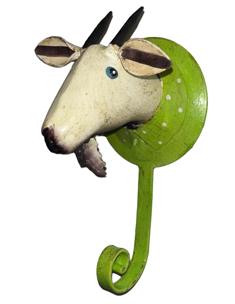 Pape Kunstgewerbe Wandhaken Ziege (Grün Konfetti)  