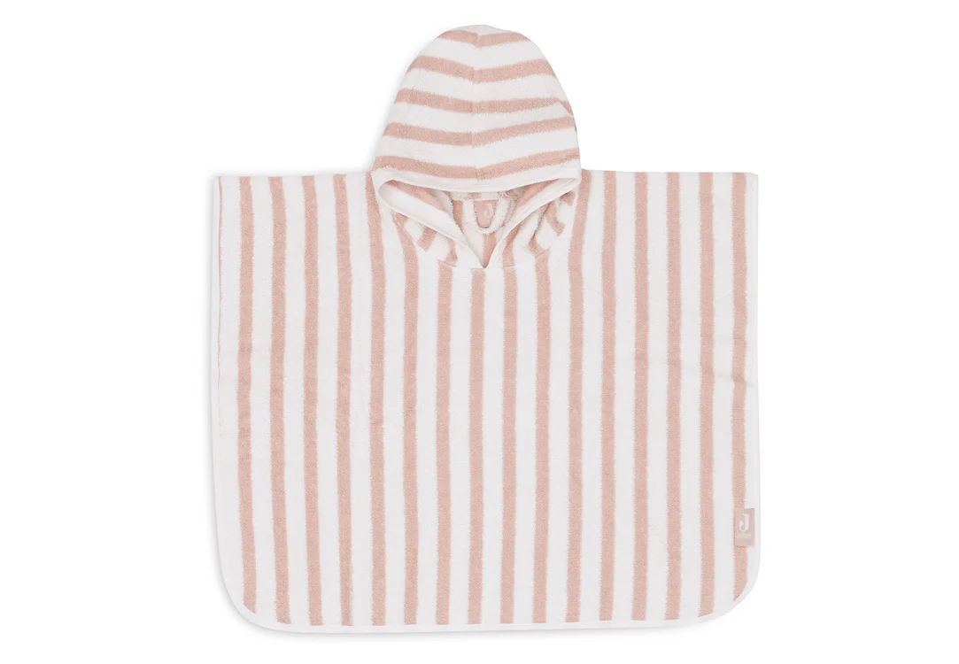 Jollein Badeponcho Stripe Frottee - Wild Rose - GOTS Jollein Badeponcho Stripe Frottee - Wild Rose - GOTS