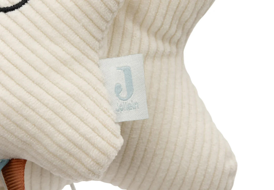 Jollein Spieluhr Star Ivory – Musikspieluhr für Babys mit Schuberts Wiegenlied, Kuscheliger Stern aus Polyester mit Zugband, Bestickten Details & bunten Kordeln – Beruhigende Einschlafhilfe für Wiege & Laufgitter