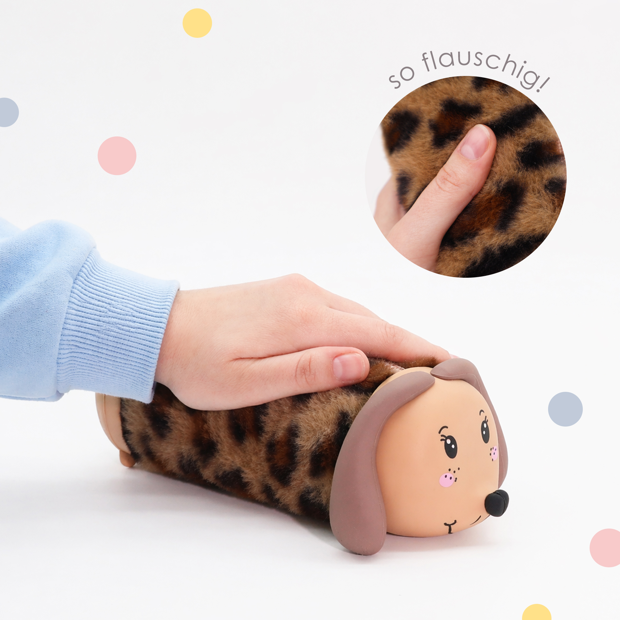 Lulubug Handmade -Loveria by Bell Trade Lustiges Mäppchen „Dackel Fritzi – Leo“