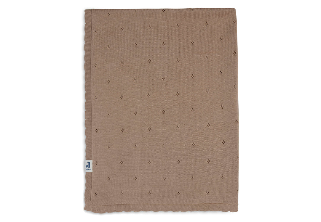 Jollein Kuscheldecke - Decke Kinderbett 100x150cm Pointelle Biscuit GOTS