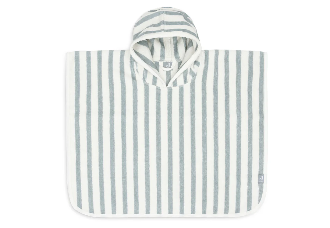 Jollein Badeponcho Stripe Frottee - Sea Green - GOTS