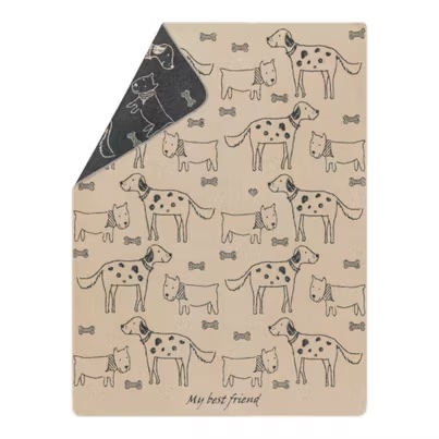 David Fussenegger Haustierdecke Best friends allover Farbe Natur 100x140cm