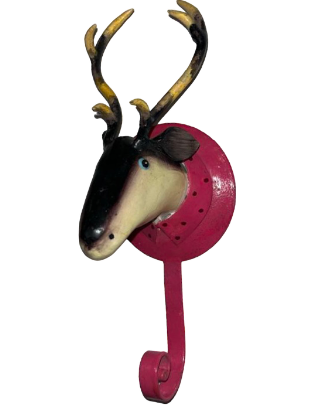 Pape Kunstgewerbe Wandhaken Hirsch (Pink Konfetti)