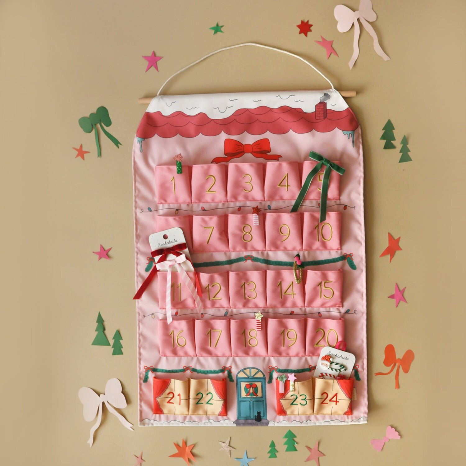 Rockahula Wiederverwendbarer Adventskalender im Puppenhaus Stil