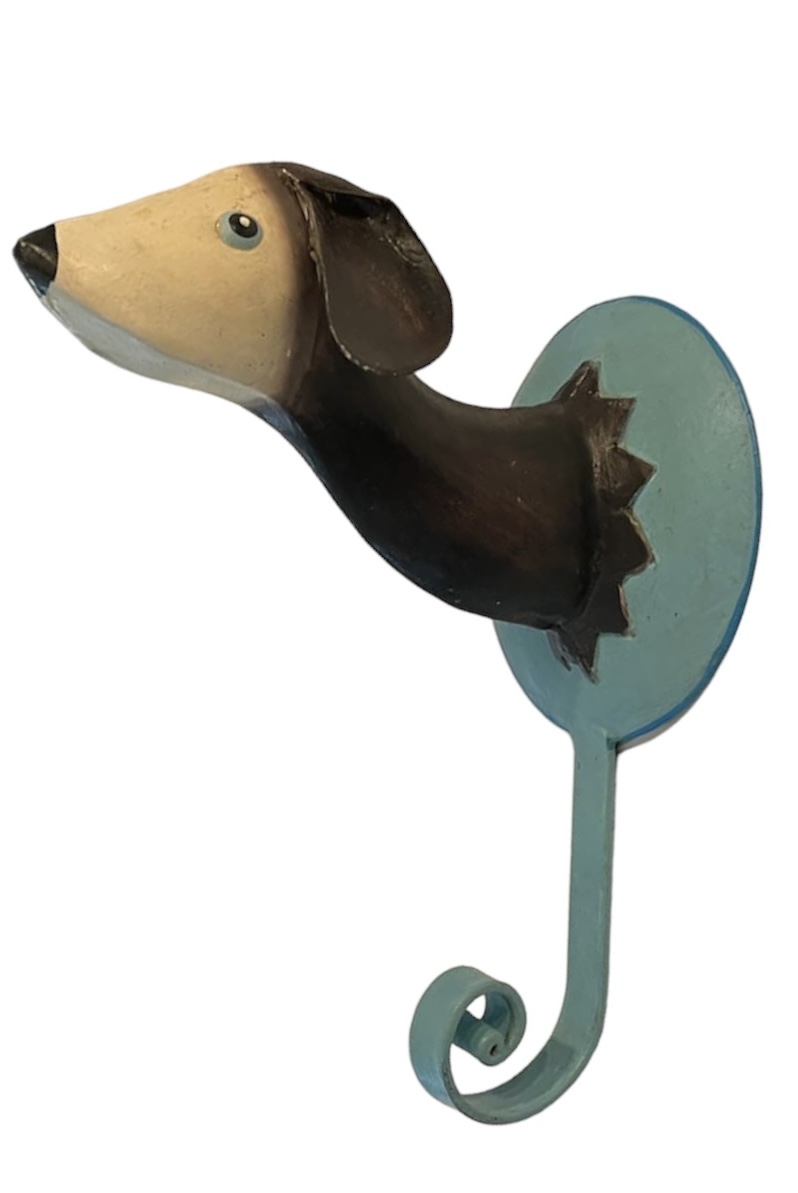 Pape Kunstgewerbe Wandhaken Hund 15 cm - Platte blau