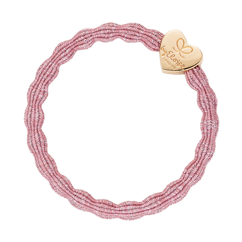 ByEloise Metallic Gold Haert Rose Pink - Haargummi 