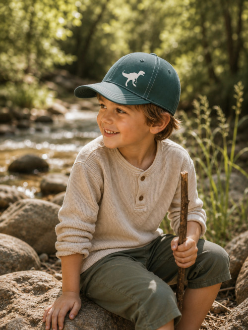 JEP KIDS Kappe in grün mit Dinosaurier