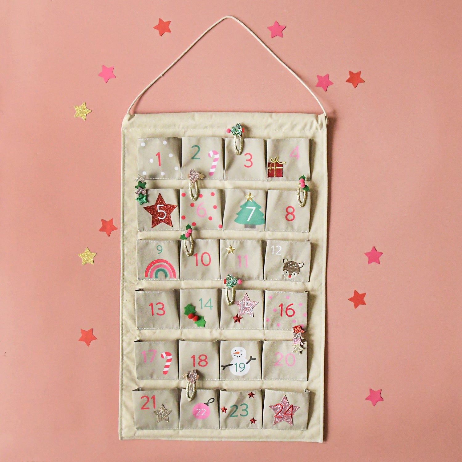 Rockahula Wiederverwendbarer Adventskalender mit Weihnachtsmotiven