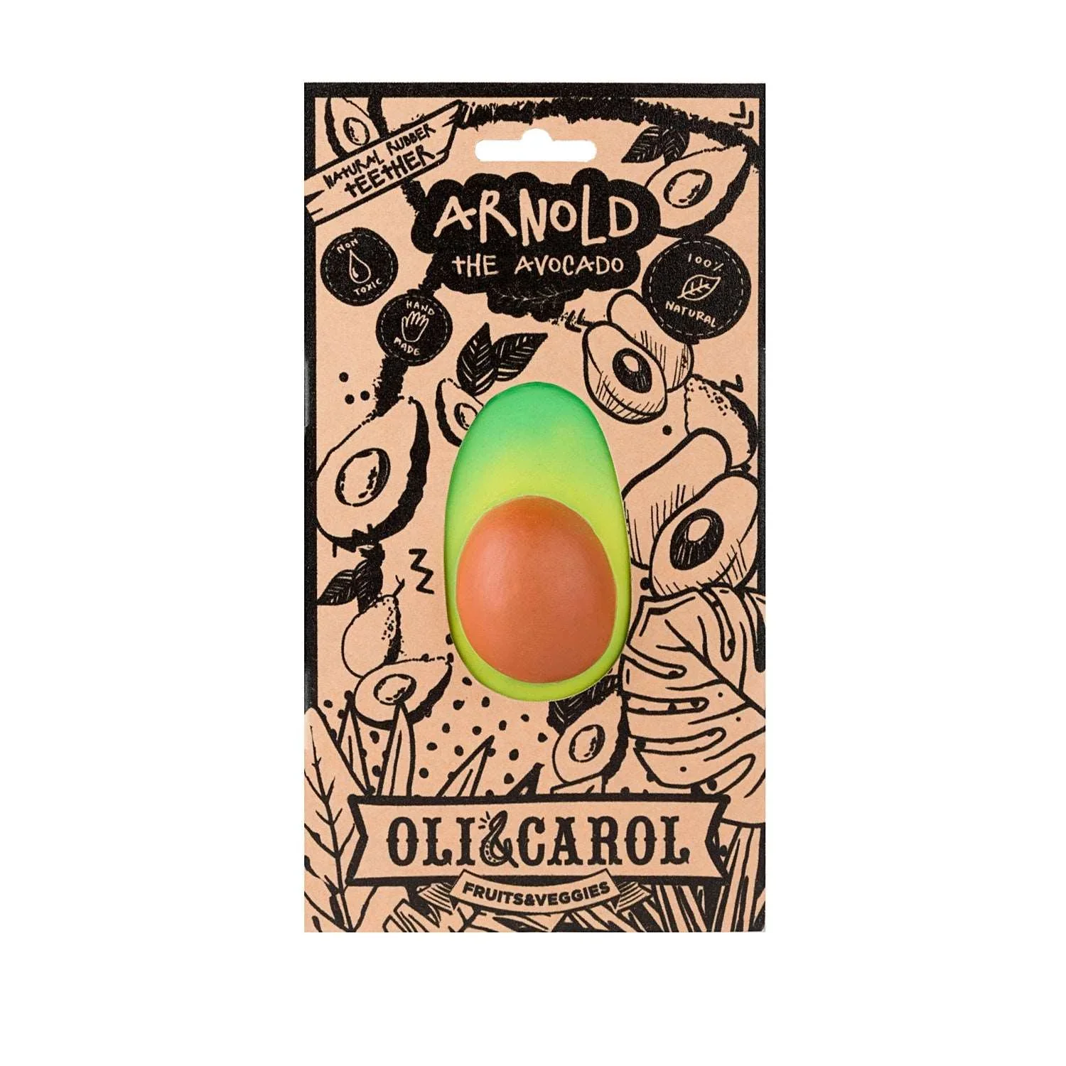 Oli & Carol Arnold Avocado - Zahnungshilfe Beisshilfe Naturkautschuk  