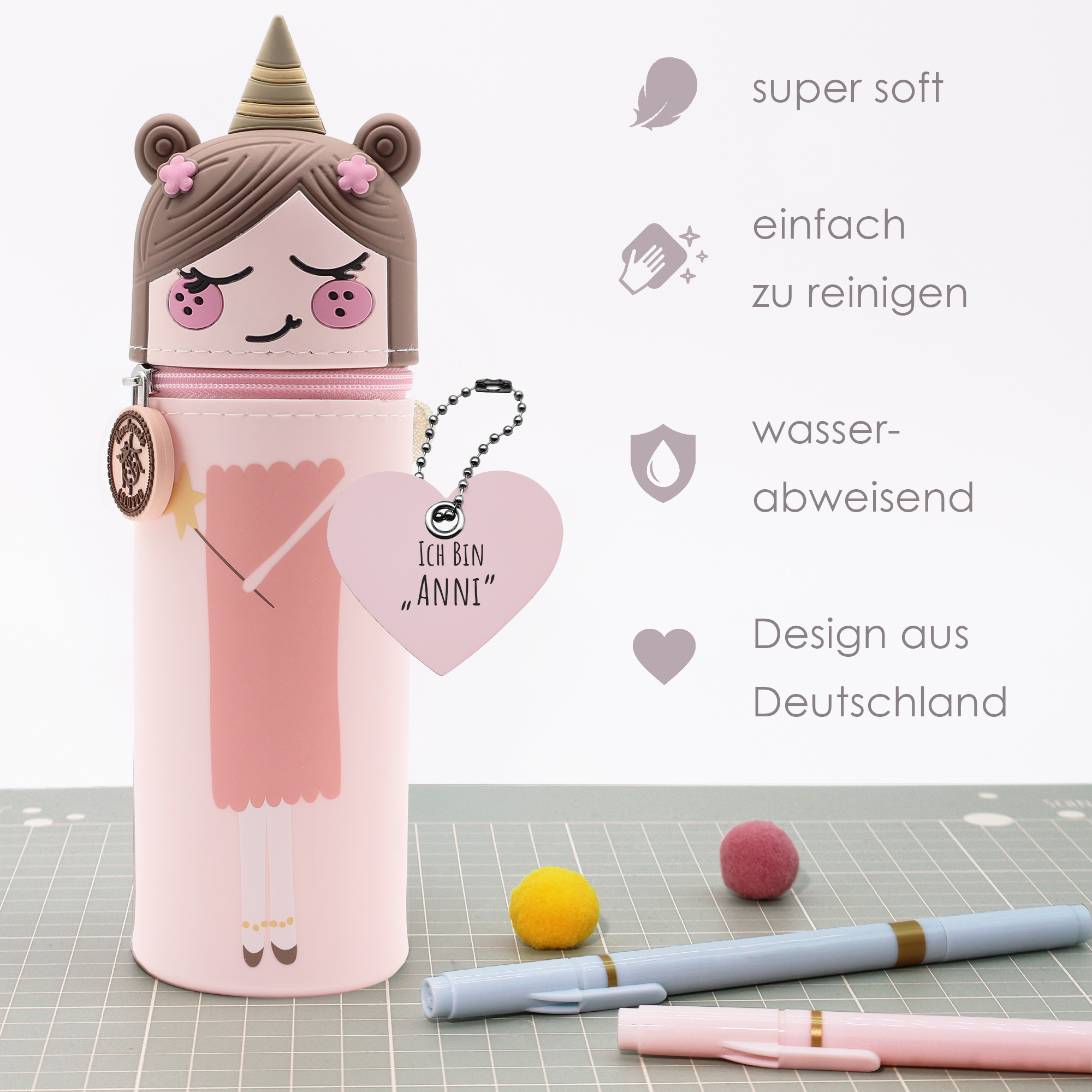 Lulubug Handmade -Loveria by Bell Trade Lustiges Tiermäppchen aus Silikon Fee Anni