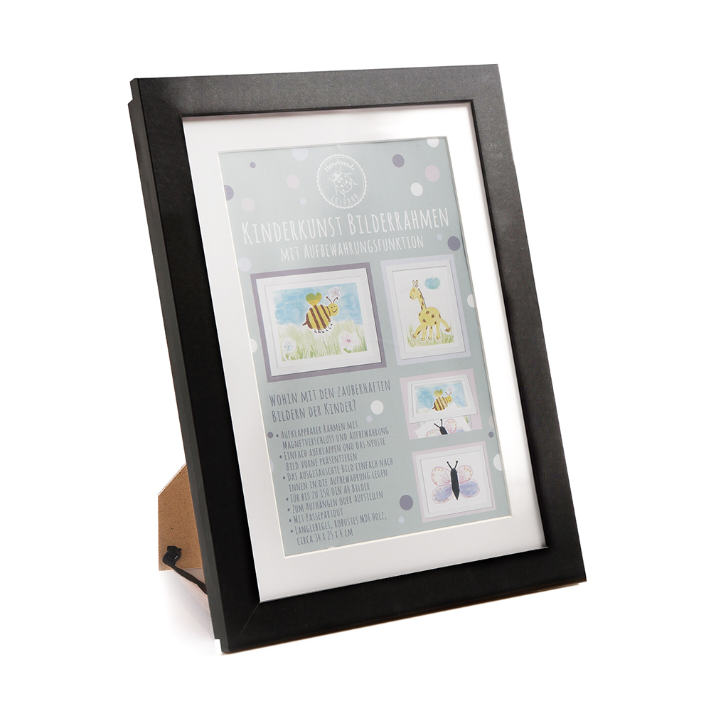  Lulubug Handmade Kinderkunst Bilderrahmen mit Aufbewahrung „schwarz“