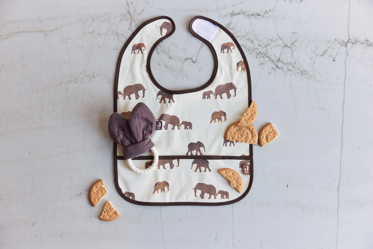 Jollein Silikon Beißring Bunny Ears Chestnut – Zahnungshilfe für Babys mit knisternden Hasenohren – BPA-freier Greifring zur Beruhigung beim Zahnen