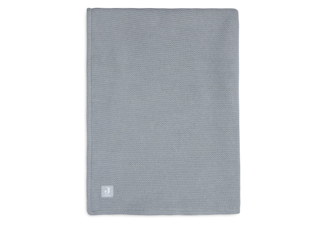 Jollein Babydecke - Decke Wiege 75x100cm Basic Knit Stone Grey/Fleece