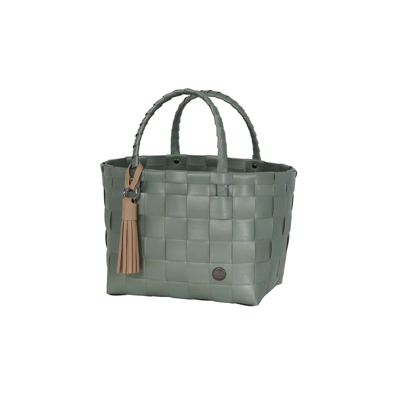 Handed By Mini Paris - Mini Shopper Sage green mit Tassel Anhänger 
